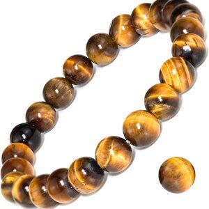 8mm Golden Tiger Eye Natural Gemstone Bracelet for Spiritual Wellness & Style